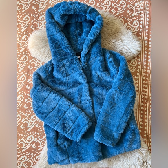 APPARIS Goldie Faux Fur Jacket Stone Blue NWOT - Picture 5 of 10